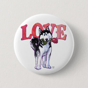 Husky Valentijnsdag Ronde Button 5,7 Cm