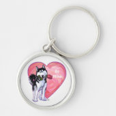 Husky Valentijnsdag Sleutelhanger (Voorkant)