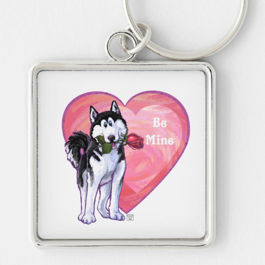 Husky Valentijnsdag Sleutelhanger (Voorkant)
