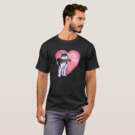 Husky Valentijnsdag T-shirt (Voorkant volledig)