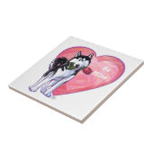 Husky Valentijnsdag Tegeltje (Zijkant)