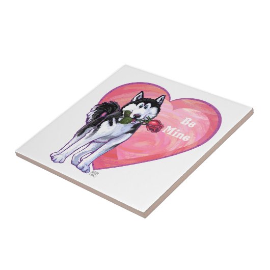Husky Valentijnsdag Tegeltje (Zijkant)