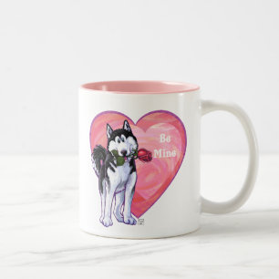 Husky Valentijnsdag Tweekleurige Koffiemok
