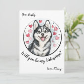 Husky Valentijnsdagkaart aanpasbaar Feestdagenkaart (Staand voorkant)
