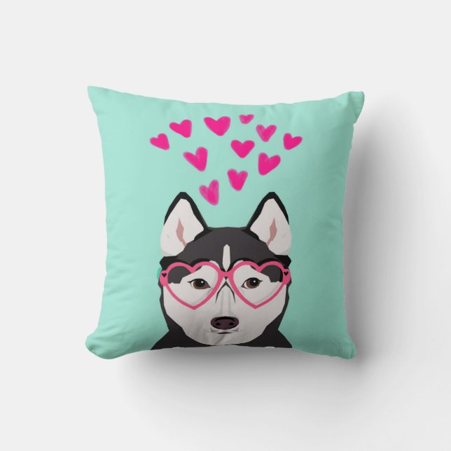 Husky Valentijnse Dog Pillow Kussen (Voorkant)