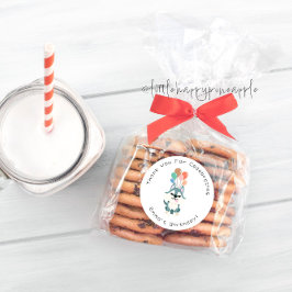 Husky verjaardagsfeestje dank je ronde sticker