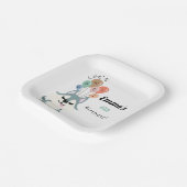 Husky verjaardagsfeestje papieren bordje (Gebogen)