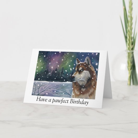 Husky verjaardagskaart kaart (Voorkant)