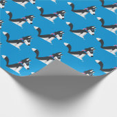 Husky - Verpakkingspapier (blauw) Cadeaupapier (Hoek)