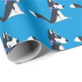 Husky - Verpakkingspapier (blauw) Cadeaupapier (Rol Hoek)