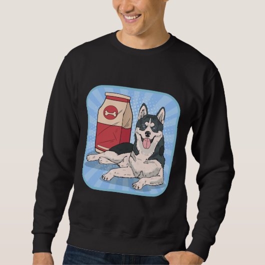 Husky Voedsel Stijl Trui (Voorkant)
