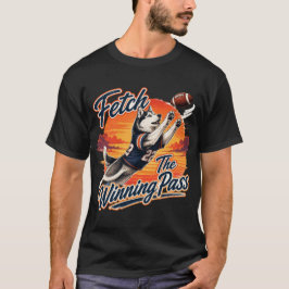 Husky Voetbalvangst Vintage Grafisch T-shirt