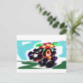 Husky vreugde briefkaart (Staand voorkant)