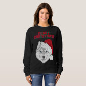 Husky Vrolijke Kerststijl 1 Trui (Voorkant volledig)