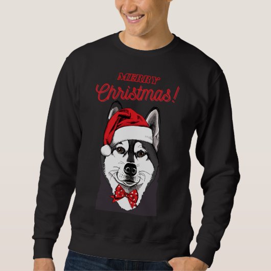 Husky Vrolijke Kerststijl 3 Trui (Voorkant)