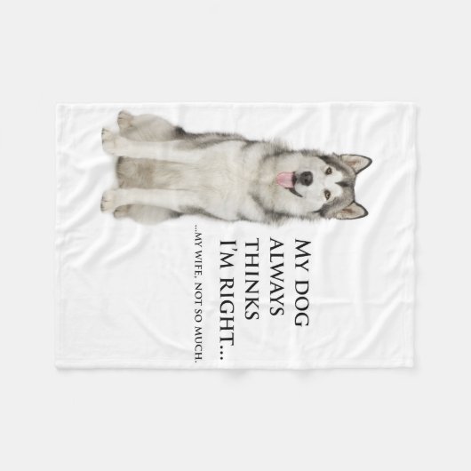 Husky vs. Wife Fleece Blanket (Voorkant (Horizontaal))
