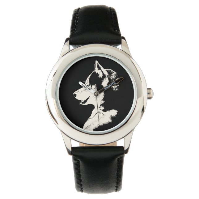 Husky Watch Siberian Husky Malamute Wrist Watch Horloge (Voorkant)