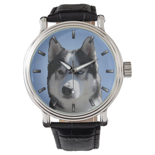 Husky Watch Siberian Husky Malamute Wrist Watch Horloge (Voorkant)
