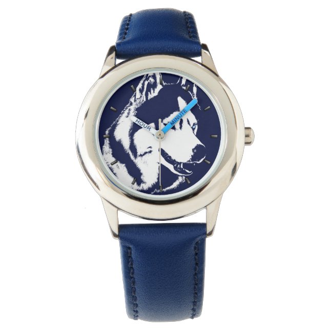 Husky Watch Siberian Husky Malamute Wrist Watch Horloge (Voorkant)