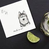 Husky waterverf bruiloft cocktail servetten