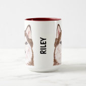 Husky Waterverf Personalized Mug Mok (Midden)