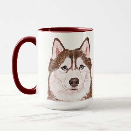 Husky Waterverf Personalized Mug Mok (Links)