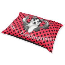 Husky Welpe Herz Lieblingsplatz Rot Schwarz
