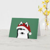 Husky wenskaart kaart (Gele Bloem)