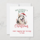 Husky Whimsical Kerstmis | Feestdagenkaart (Voorkant)