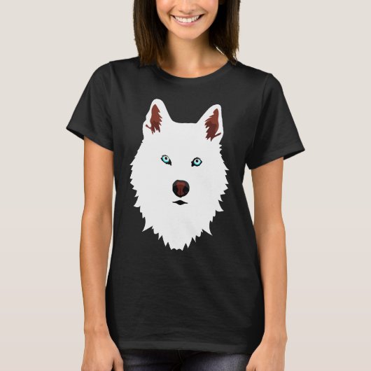 Husky White Snow Dog T-shirt (Voorkant)