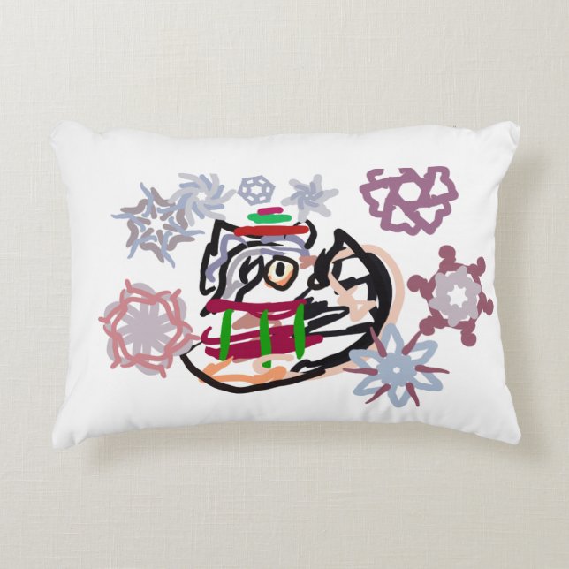 Husky winter  accent kussen (Voorkant)