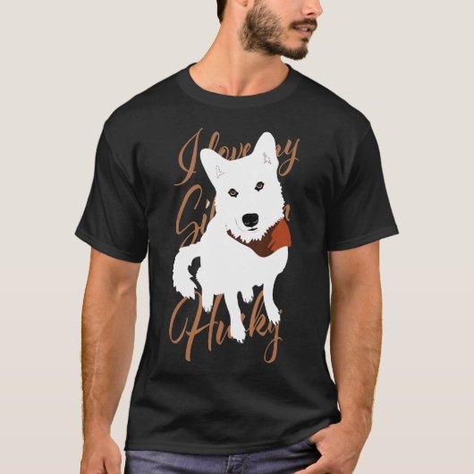 Husky Wit Bruin Ogen Sneeuwhond T-shirt (Voorkant)