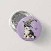 Husky Witch Ronde Button 3,2 Cm (Voorkant /achterkant)