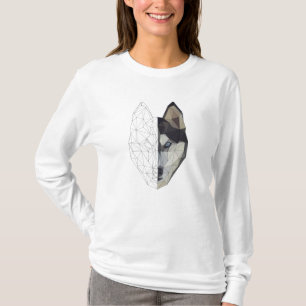 Husky Wolf Dog Puppy Animal - Geometrisch met laag T-shirt