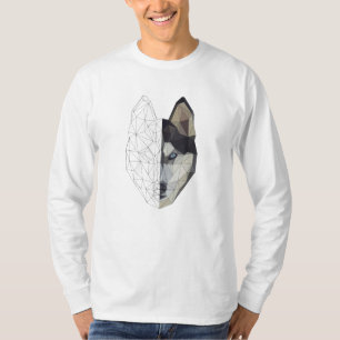 Husky Wolf Dog Puppy Animal - Geometrisch met laag T-shirt