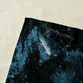 Husky Wolf Grunge Head Strandlaken (In situ)