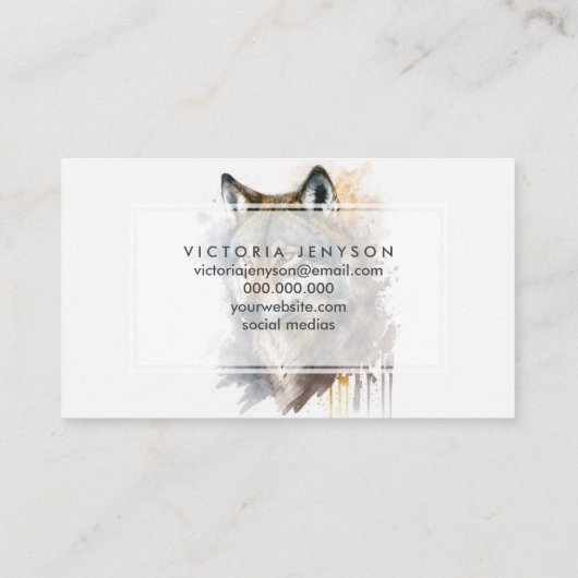 Husky wolf hond dier, mooi visitekaartje (Achterkant)