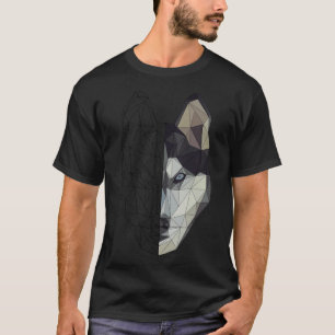 Husky Wolf Hond Puppy Dier Low Poly Geometrisch T-shirt