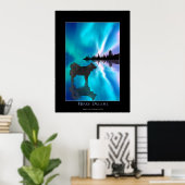 Husky & Yukon Wilderness Aurora Fantasy Art Poster (Thuiskantoor)