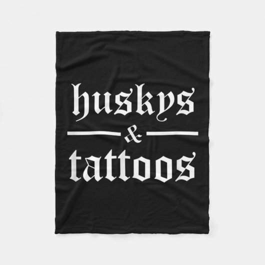 Husky's en Tattoos Grappig getatoeëerd hondeneigen Fleece Deken (Voorkant)