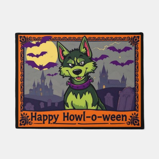 Huskystein Happy Howl-o-ween Deurmat (Voorkant)