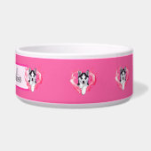 Huskywelpe mit Herz rosa Hündin Voerbakje (Rechts)