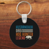Husnd Dad Hog Hunter Legend Vaderdag Funny Hog Sleutelhanger (Voorkant)