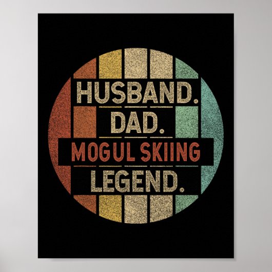 Husnd Dad Mogul Skiing Legend Vintage  Poster (Voorkant)