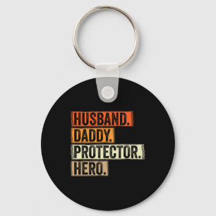 Husnd Daddy Protector Hero Mannen Funny Fathers Da Sleutelhanger