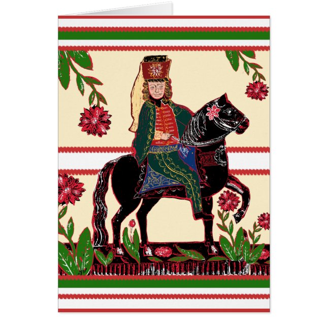 Hussar on Horseback - Cavalerie Officer, Folk Art (Voorkant)