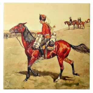 Hussar Russisch Gardekorps, Remington schilderij Tegeltje