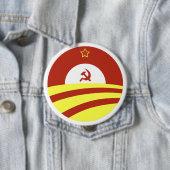 Hussein Obama zegt : Verspreid de rijkdom Ronde Button 4,0 Cm (In situ)
