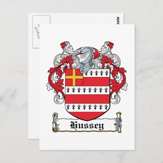 Hussey Family Crest Briefkaart (Voorkant / Achterkant)