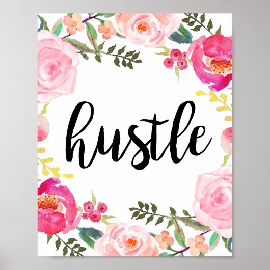 Hustle, afdrukbare kunst, Motivatie Poster, Kantoo Poster (Voorkant)